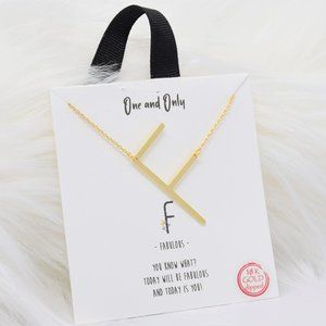 Sideways Initial " F "One and Only Necklaces - GD